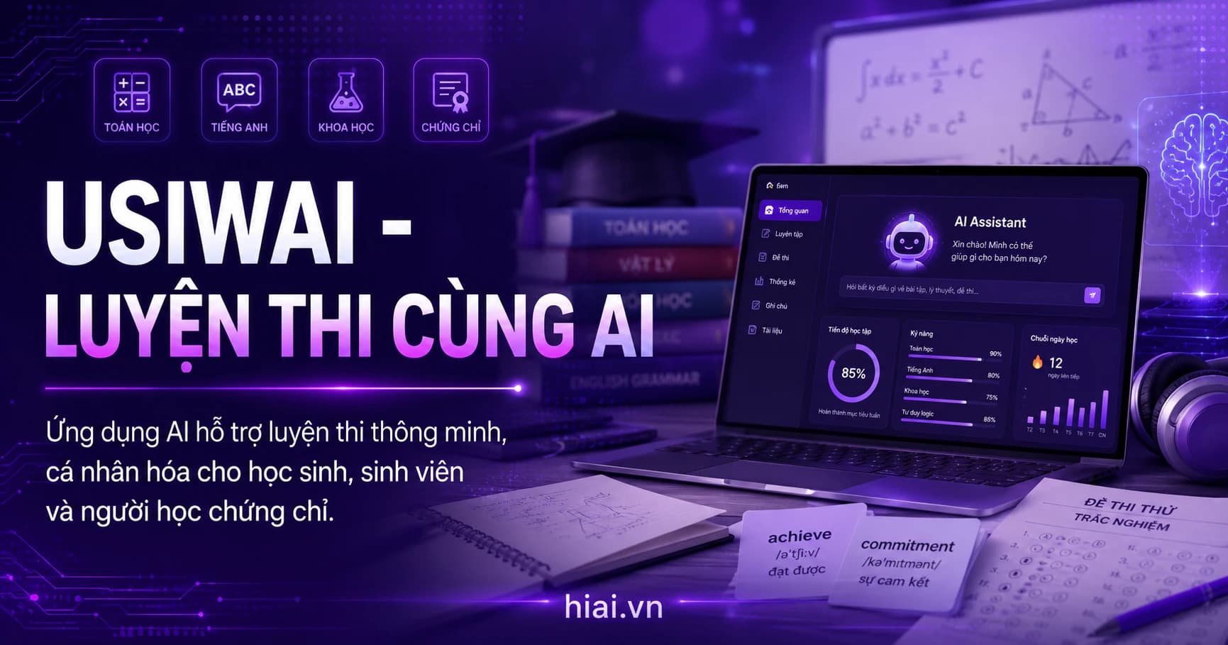 Luyện thi cùng AI Usiwai